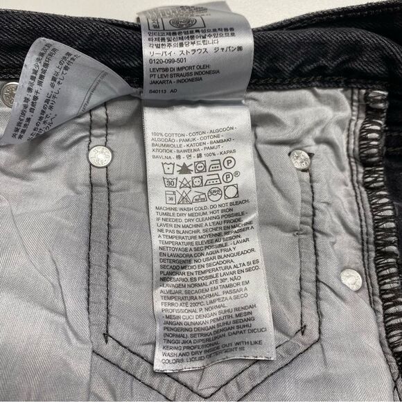 Levi’s 501 Black Cut-Off Raw Hem Shorts Festival Sz 32 - Picture 8 of 10